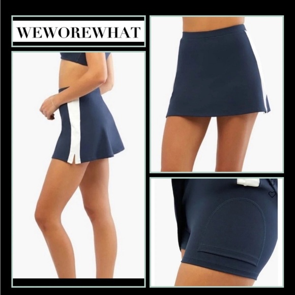 WeWoreWhat Pants - WeWoreWhat Navy and White Skort